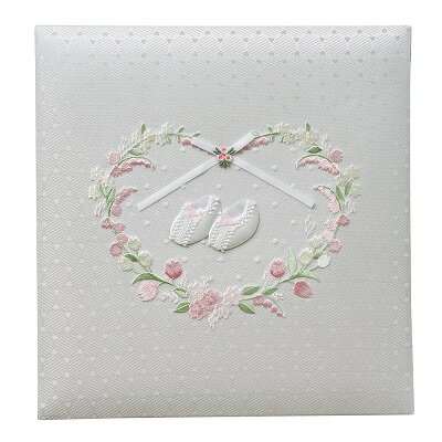 【刺繍名入れ対応※料金別】受発注品 ナカバヤシ フエルアルバム 誕生用 ミルキーシューズ Lサイズ ピンク／ブルー アH-LB-750