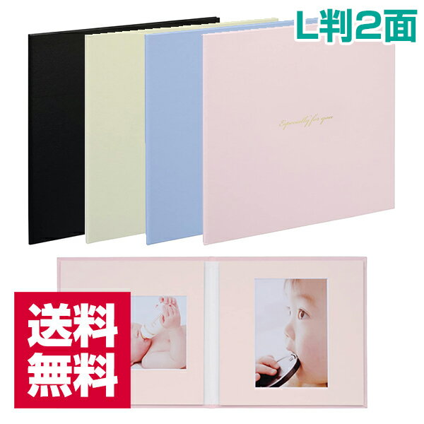 送料無料 受発注商品 写真台紙 スクエア L判2面 VML-101 ピンク/ブルー/ホワイト/ブラック ナカバヤシ ゆうパケット発送