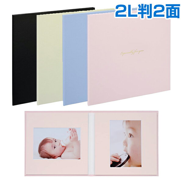 受発注商品 写真台紙 スクエア 2L判2面 VM2L-301 ピンク/ブルー/ホワイト/ブラック ナカバヤシ