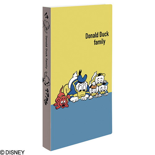 在庫についてこちらを御覧ください 【送料無料について】 送料無料表記の商品でも、北海道および沖縄では表示にかかわらず以下の金額がかかります。 北海道…お買い上げ総額3,980円未満の場合900円+消費税 沖縄…お買い上げ総額9,800円未満の場合900円+消費税 ※離島は別途料金がかかる場合がございます。 ※料金の追加が必要な場合は弊社より確認メールをお送りし、ご返信頂いてからの発送準備となります。 ※追加料金が必要な場合は1梱包ごとに追加料金が必要になります。 【こちらの商品はラッピングも承ります】 ラッピングをご注文の際はコチラから サイズ／重量 外寸：タテ297×ヨコ157×背巾30mm 重量：240g（スリップケース込） 収納サイズ：L・KG・パノラマ判兼用3段ポケット 3層白エンボス40枚 （L判120枚、またはKG判・パノラマ判40枚） 材質 表紙：ポリプロピレン製（厚み0.7mm） 台紙：ポリプロピレン製 スリップケース入 その他 溶着式製本 CDポケット付 柄・品番 ドナルドダック PMX-120-6-4（A266-868）JAN:4902205232643