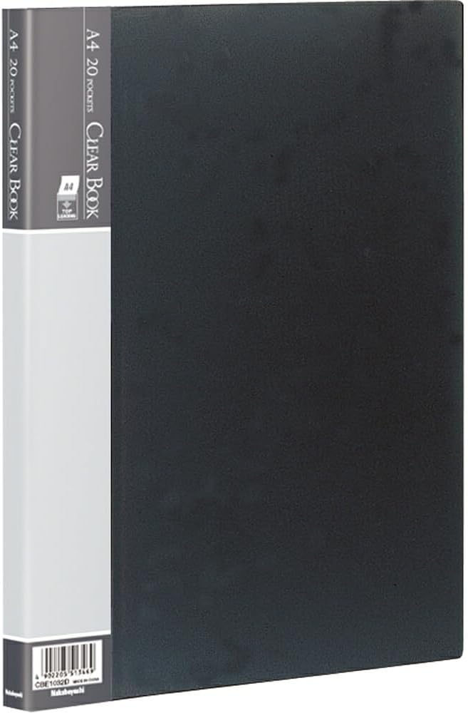 受発注商品 ナカバヤシ クリアブックE ベーシックカラー A4判 20P ブルー CBE-1032B/ブラック CBE-1032Dクリアファイル クリアホルダー 写真 収納 整理 シンプル
