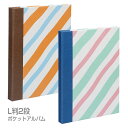 受発注品 ナカバヤシ フォトアルバム テイスティ L2段ポケットアルバム ストライプ ア-PL-102D-BR/ア-PL-102D-B