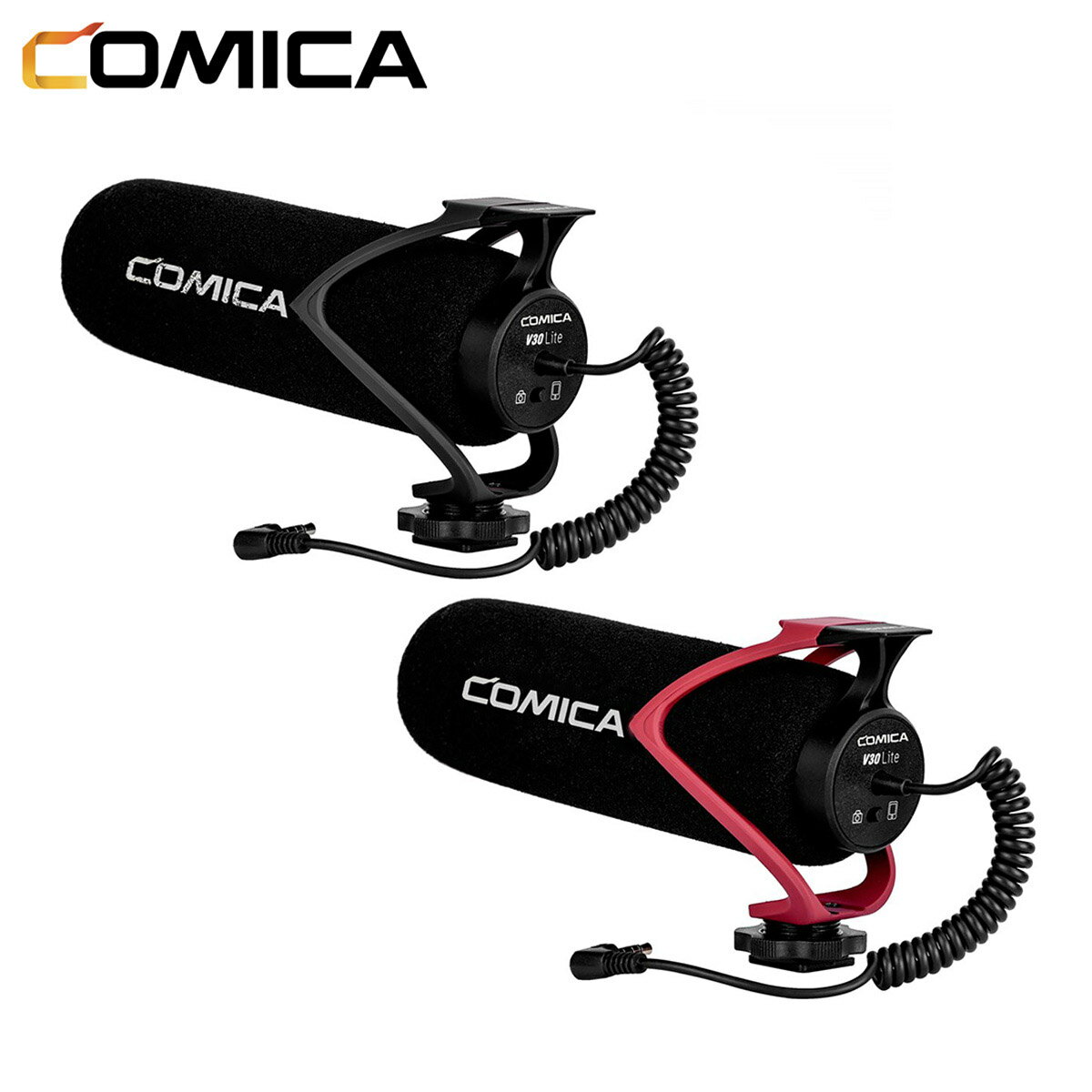 COMICA CVM-V30 LITE カメラ用外付けマイク ガンマイク 外部マイク 指向性マイク カメラ スマートフォン対応 あす楽対応 国内正規品 ブラック レッド