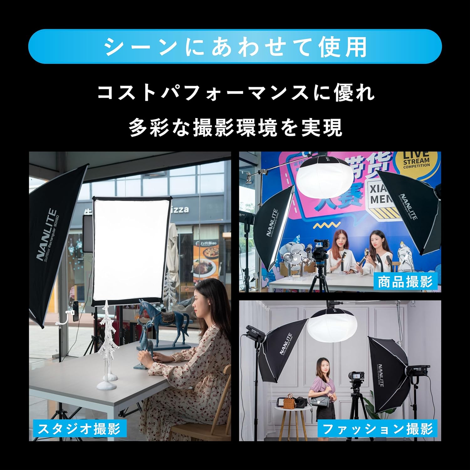 NANLITE SB-RT-90x60 60×90cm長方形ソフトボックス Forza/FSシリーズ対応 ボーエン...