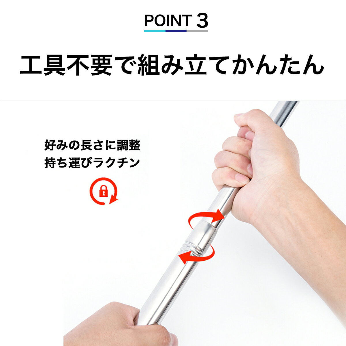 【楽天ランキングNo.1】玉網タモ網折りたたみ式組み立て魚捕り網漁網伸縮式シャフトランディングネット釣り用具1.8m3.0m