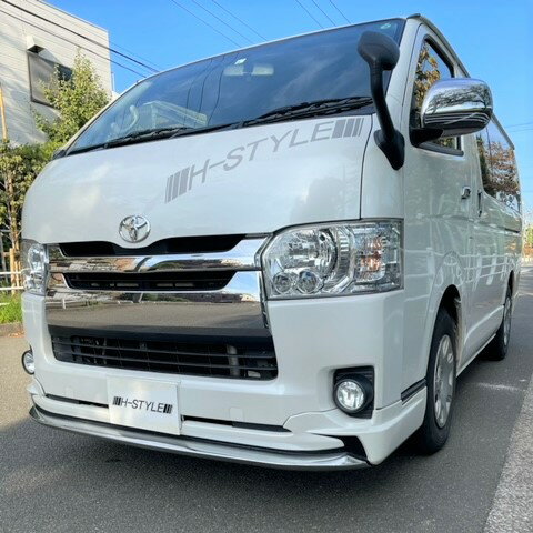 楽天vanquish international200系ハイエース　4型5型6型7型　ナロー　標準ボディー後期用フロントスポイラー【素地・未塗装】メッキパーツ付き TOYOTA HIACEフロントリップスポイラー　トヨタ 外装　ABS製クロームメッキ　H-STYLE製