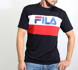 送料無料FILA(フィラ)ストレッチtシャツメンズ半袖t(ロゴ柄FILA)(UVカット)(吸汗速乾)FILA446-311