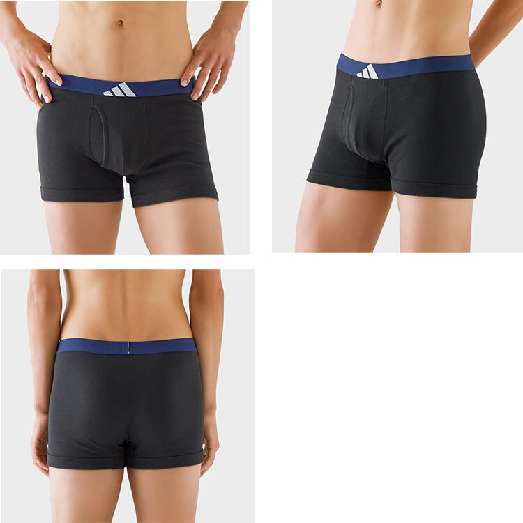 4枚セット adidas アディダス 綿100％ ボクサーパンツ メンズ 前あき 福袋 インナ...