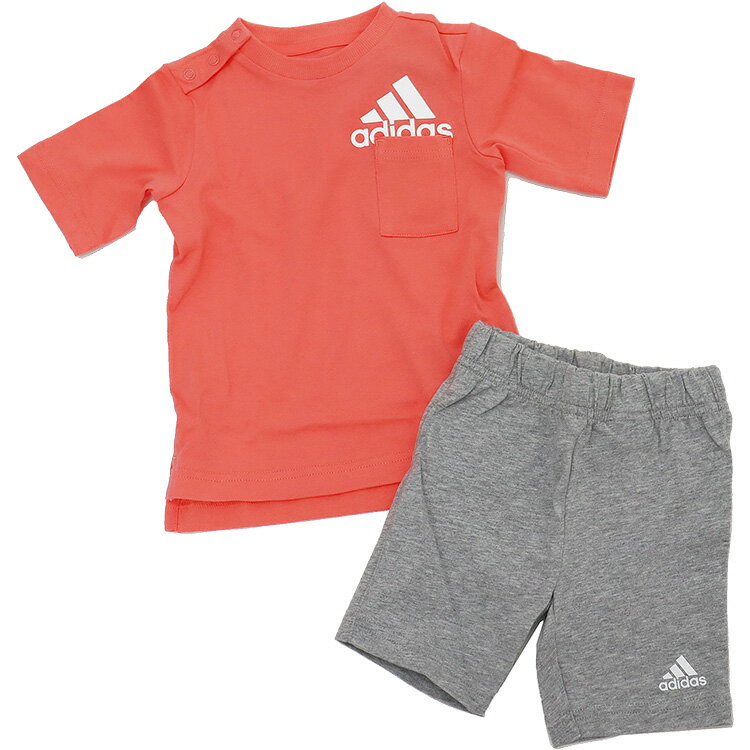 アディダス　ベビー服 キッズ ベビー adidas アディダス 綿100％ 上下セット バッジ オブ スポーツ サマーセットアップ 子供服