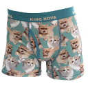 KING NOVA 可愛い ボクサーパンツ 前あき アニマル メンズ 下着 ネコ 猫 ギフト プレゼント 男性用 キングノバ