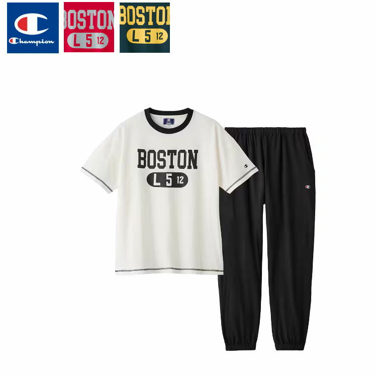 Rakuten - 春 夏 チャンピオン 【綿100％】メンズ パジャマ Tシャツ パジャマ 半袖 ロングパンツ アメカジ柄 綿100 セットアップ OM3005