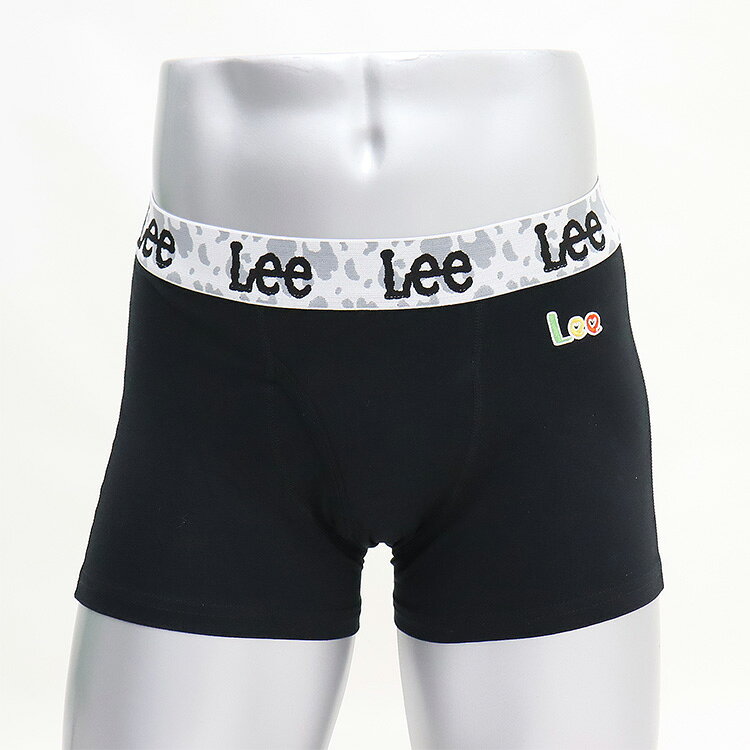 リー（Lee） ボクサーパンツ メンズ ブラック アップリケ柄 前開き 綿 ストレッチ 下着 ボクサー パンツ 前あき かわいい ボクサー ブランド