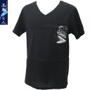 高島ちぢみ ポケット付き tシャツ Vネック 高島縮み メンズ 春夏 半袖 ポケットtシャツ クレープ生地 ルームウエア