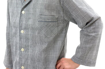 高島ちぢみ パジャマ 長袖パジャマ 春 夏 メンズ 上下セット 千鳥格子 日本製 紳士パジャマ 綿100% 父の日ギフト 肌に優しい ルームウエア クレープ コットン 涼しい 国産 ギフト