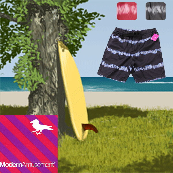 送料無料50%OFFセール)モダンアミューズメントModern Amusementメンズサーフパンツ(水着、しぼり柄)