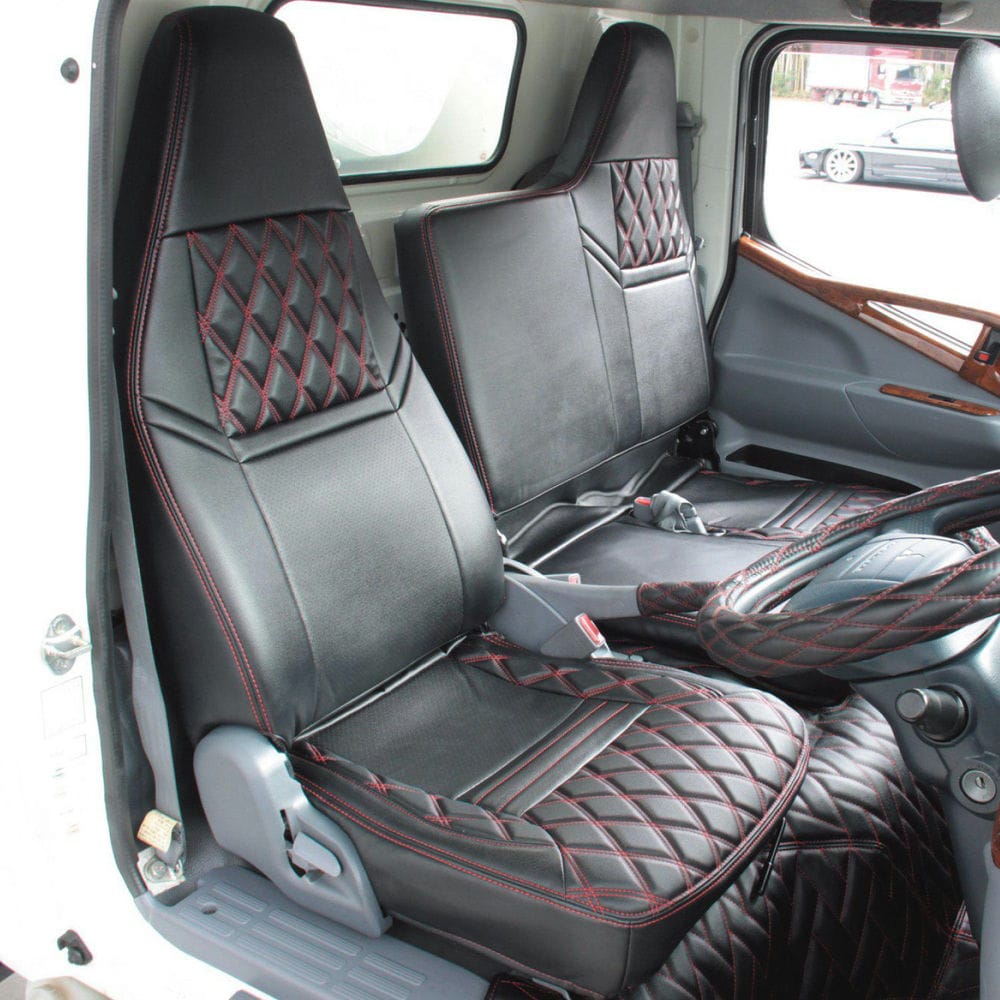 Rakuten - シートカバー ジェットイノウエ シートカバー COMBI ふそう2t ブルーテックキャンター 標準車用 赤糸 595336