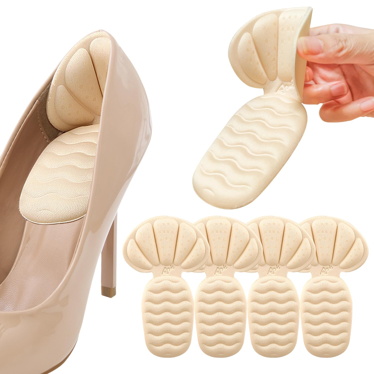 YUXIKIS かかとパッド 靴擦れ防止パッド T字型 靴 踵 かかと くつずれ防止,靴 サイズ調整 自由にカット..