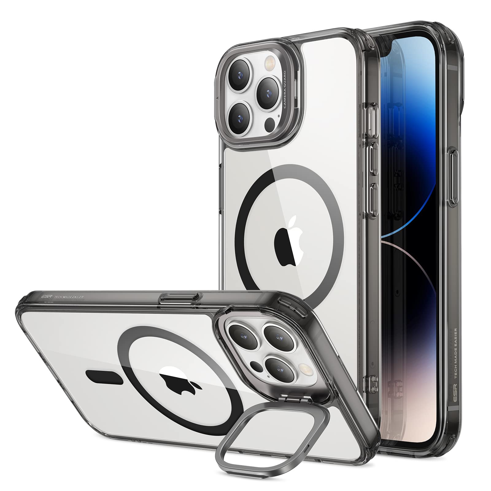 樂天商城 - 【レンズスタンド内蔵】ESR iPhone14promax ケース MagSafe 対応 3WAY置き 角度調整可能 いphone14pro max ケース 米軍MIL規格 耐衝撃 傷防止 ストラップホール付き 14 pro max ケース カメラリング