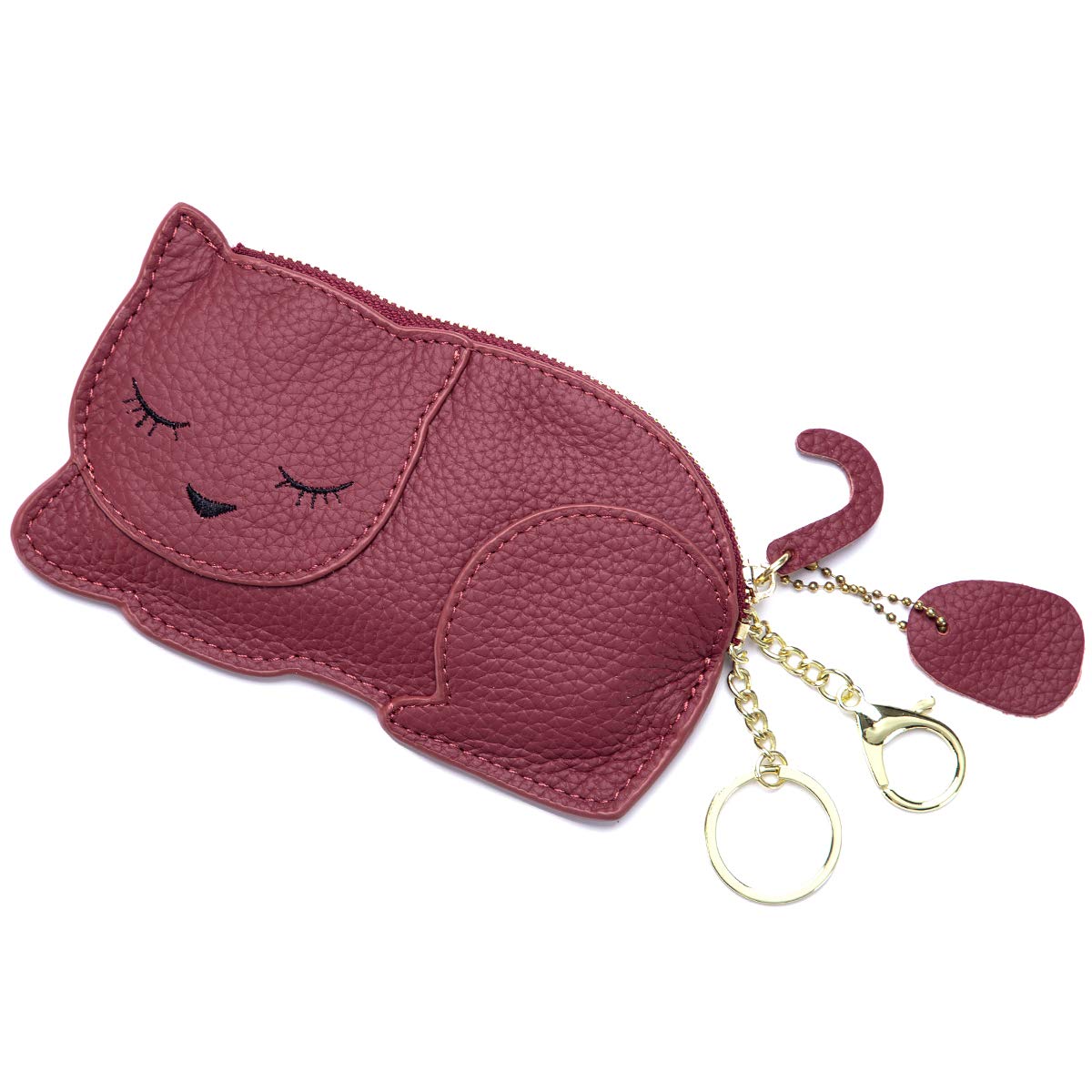 [imeetu]小銭入れ キーケース レディース コインケース ミニ財布 かわいいねこの型 本革 薄型 クラッチ..