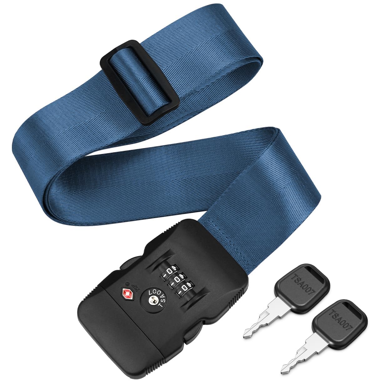 Mellbree スーツケースベルト TSAロック付き 鍵付き スーツケースバンド 盗難・紛失・荷崩れ防止 長さ..