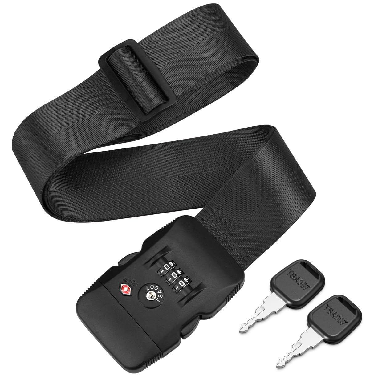 Mellbree スーツケースベルト TSAロック付き 鍵付き スーツケースバンド 盗難・紛失・荷崩れ防止 長さ..
