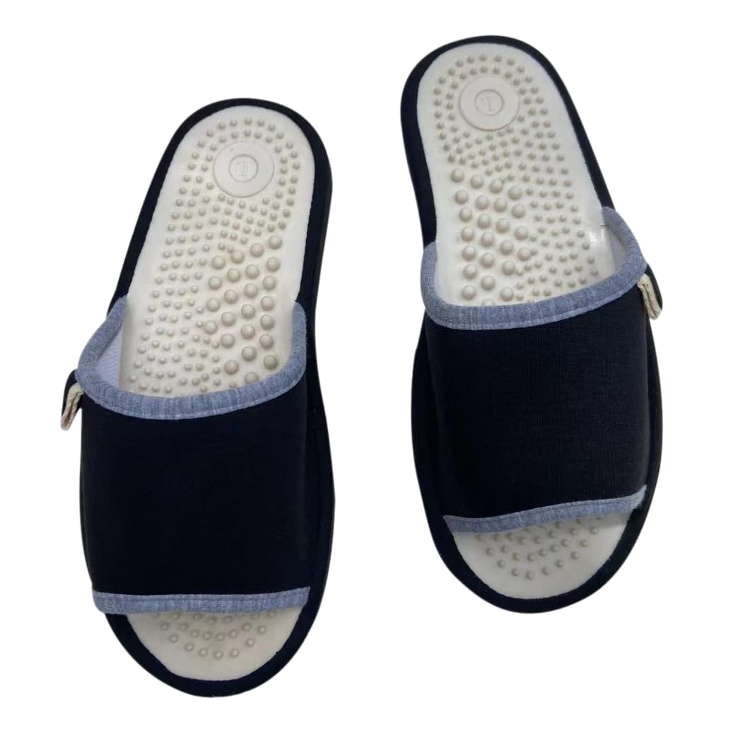 [Euyqs] 健康スリッパ 室内用 足ツボ 指圧 スリッパ (ブラック, M)