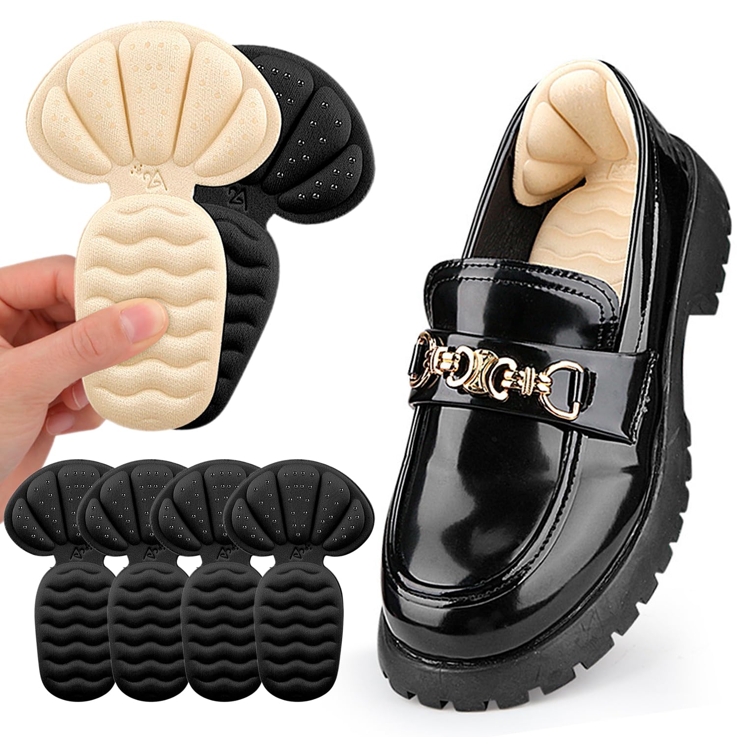 YUXIKIS かかとパッド 靴擦れ防止パッド T字型 靴 踵 かかと くつずれ防止,靴 サイズ調整 自由にカット..