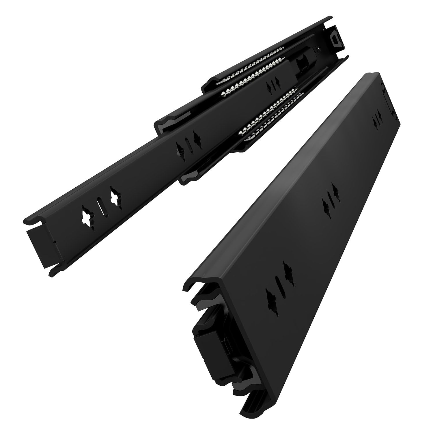 Rakuten - VADANIA ブラック #A53 300mm 重量用スライドレール 3段引 ボールベアリング 横付き 引き出し用レール