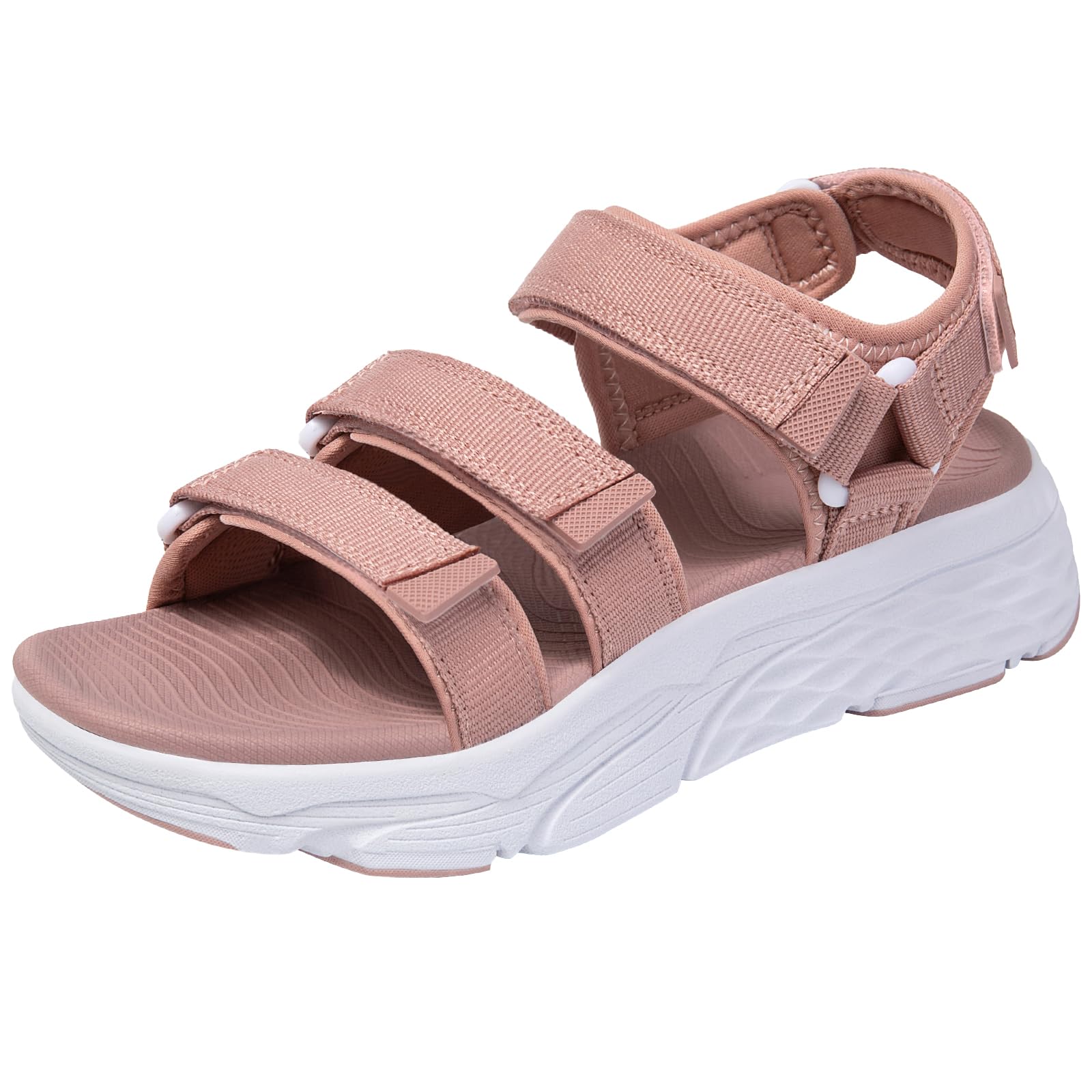 [MERPHINE] スニーカーサンダル レディース スポーツサンダル 厚底 夏 通気 軽量 歩きやすい おしゃれ ピンク 23.5cm