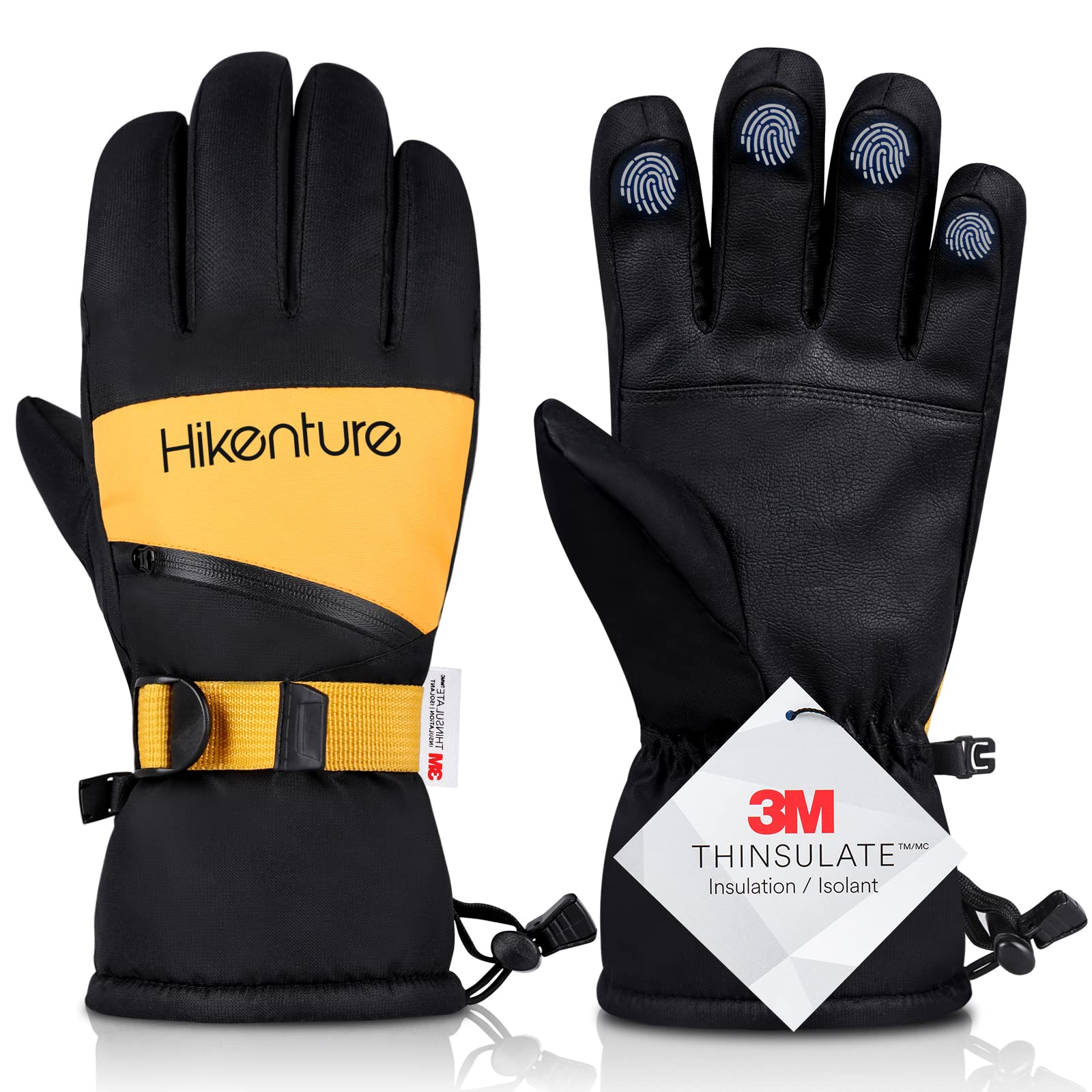 HIKENTURE スキーグローブ 防寒グローブ スポーツグローブ スノーグローブ アウトドアグローブ 手袋 レディース メンズ 冬用 防風防寒 撥水加工 滑り止め 紛失防止 保温 厚手 通気性 クライミンググローブ スノボーグローブ ウィンター 登山 雪