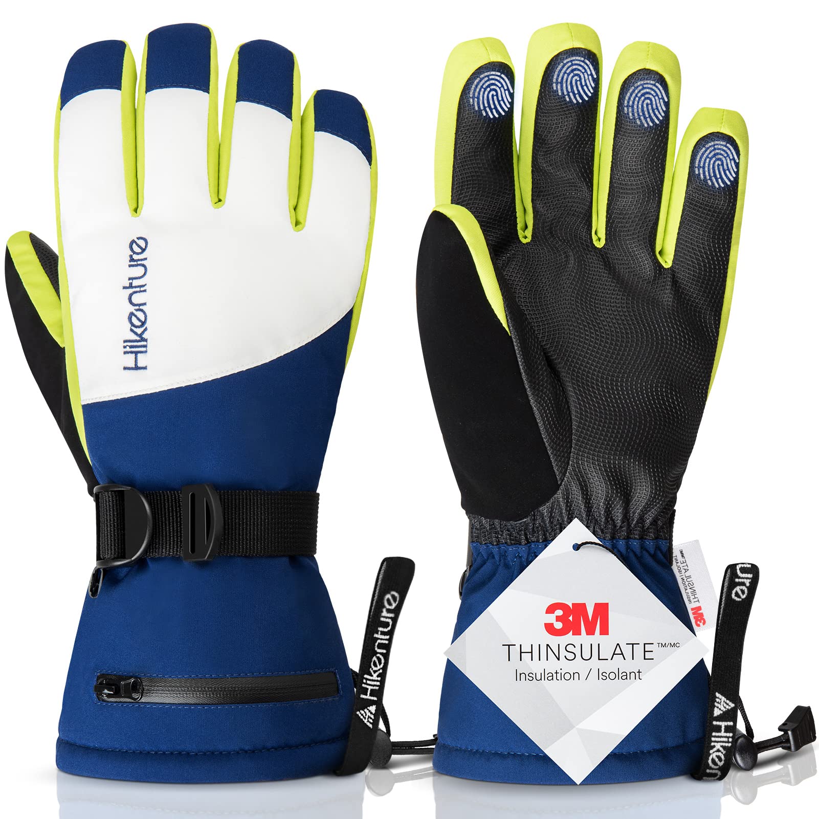 HIKENTURE スキーグローブ スノボ グローブ 3Mシンサレート 防寒グローブ スポーツグローブ スノーボード グローブ アウトドアグローブ 手袋 レディース メンズ 冬用 防風防寒 撥水加工 滑り止め 紛失防止 保温 厚手 通気性 クライミンググロ