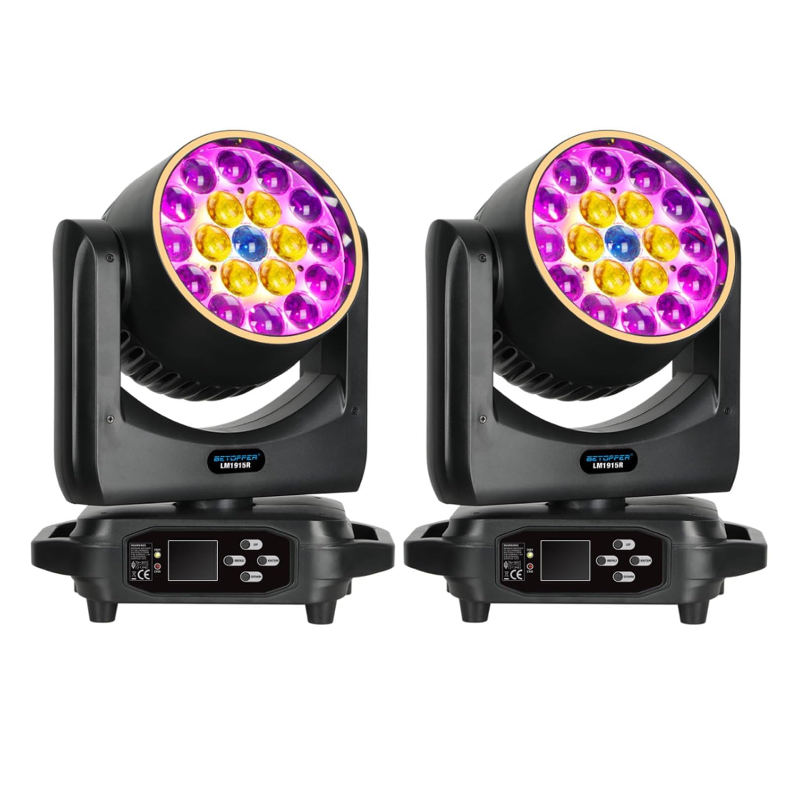 楽天VanVenusBetopper 19x15W RGBWライトストリップ効果移動ヘッドライト付き，洗浄/ズームレンズ/CTO の効果の蜂の目LEDステージライト舞台照明スポットライト調光ディスコライト回転灯dj ライト，DMX512 15/24/32CH 専門設備 高輝度