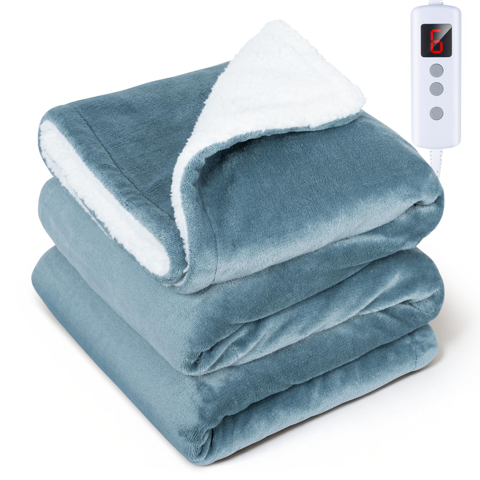 GOHHME 電気毛布 掛け敷き兼用 電気ひざ掛け 140×80cm 電気ブランケット 【両面使用可能フランネル&厚手生地】6段階温度調節 5段階タイマー機能 ...