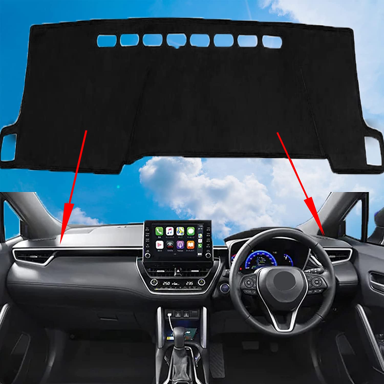 Rakuten - トヨタ との互換性あり アクア 10系 ダッシュボードマット 車内 ダッシュボードカバー 車種専用 日焼け防止 ダッシュボードライト 保護マット 車種専用設計 フランネル素材 耐熱性 耐久性 防水