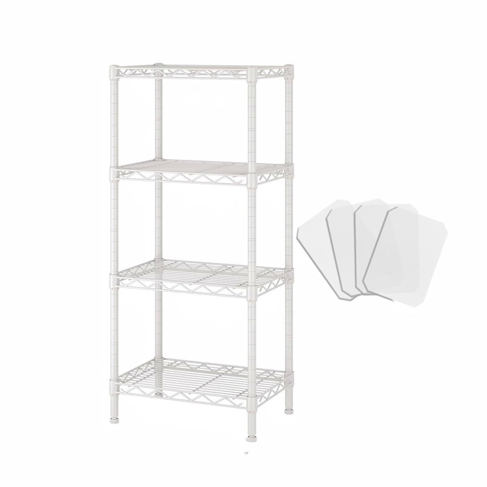 樂天商城 - Fainyearn スチールラック レンジ台 キッチンラック メタルラック 収納ラック キッチン 隙間収納 整理棚 本棚 シェルフ棚 メタル製 高さ調節 幅44cm×奥行29cm×高さ26cm (ホワイト, 4段)