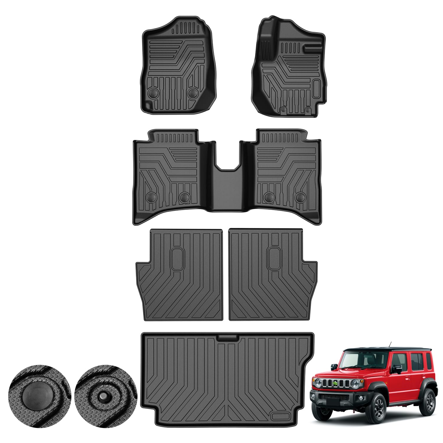 Rakuten - Kotesoto スズキ ジムニーノマド JC74W 5人乗り フロアマット 新型ジムニー セカンドマット Jimny JC74W トランクマット ジムニー JC74W 耐汚れ カーゴ TPE素材 防水 滑り止め アクセサリー 内装 車種専用設計 取付簡単