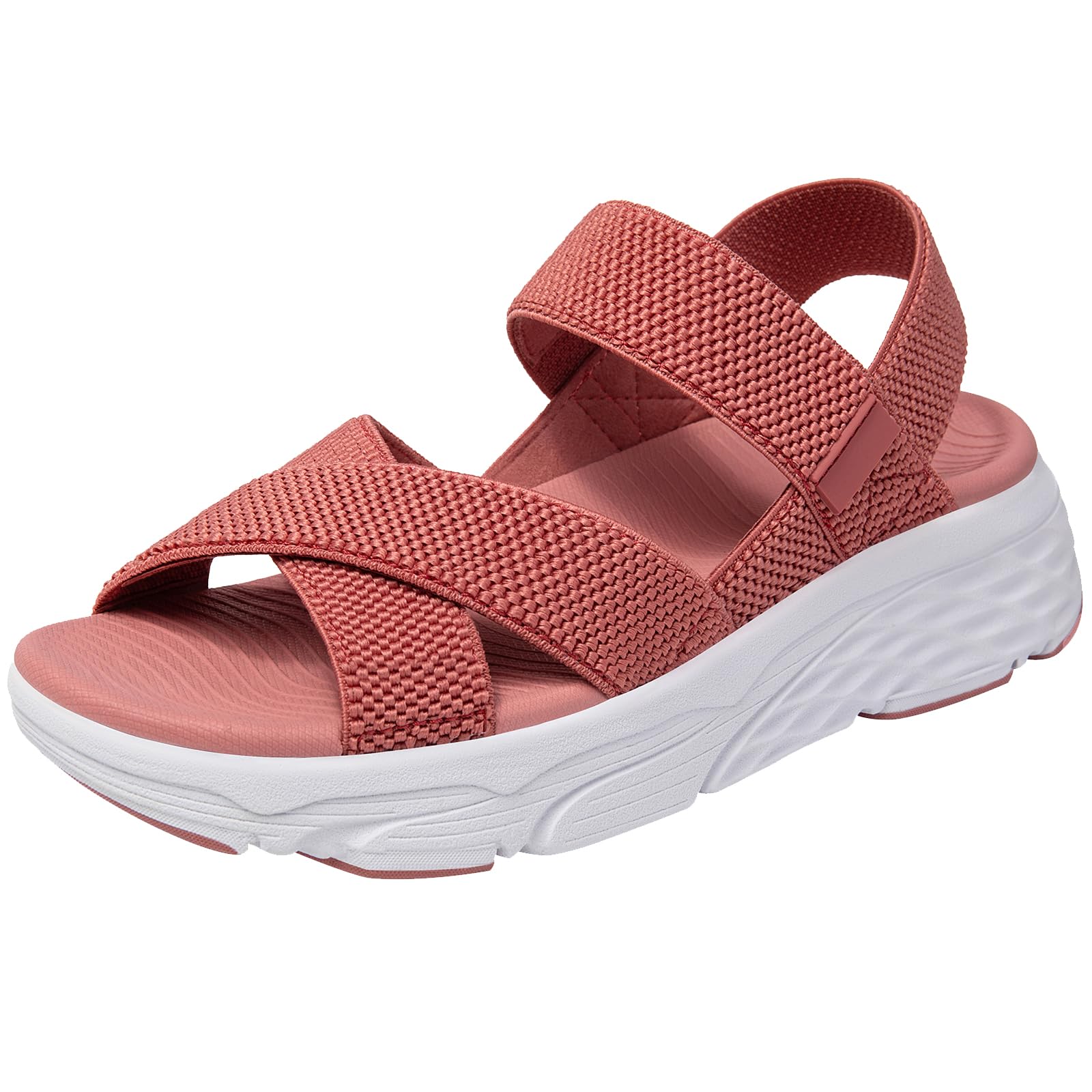 [MERPHINE] サンダル レディース ニット メッシュ スポーツサンダル 厚底 スニーカーサンダル 夏 通気 ..