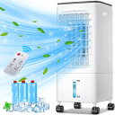 Eleeyak 冷風機 冷風扇 冷風扇風機 【2025夏 保冷パック3個付】 6L水タンク 3段階風量 自動首振り 7時間切タイマー リモコン・タッチパネル操作...