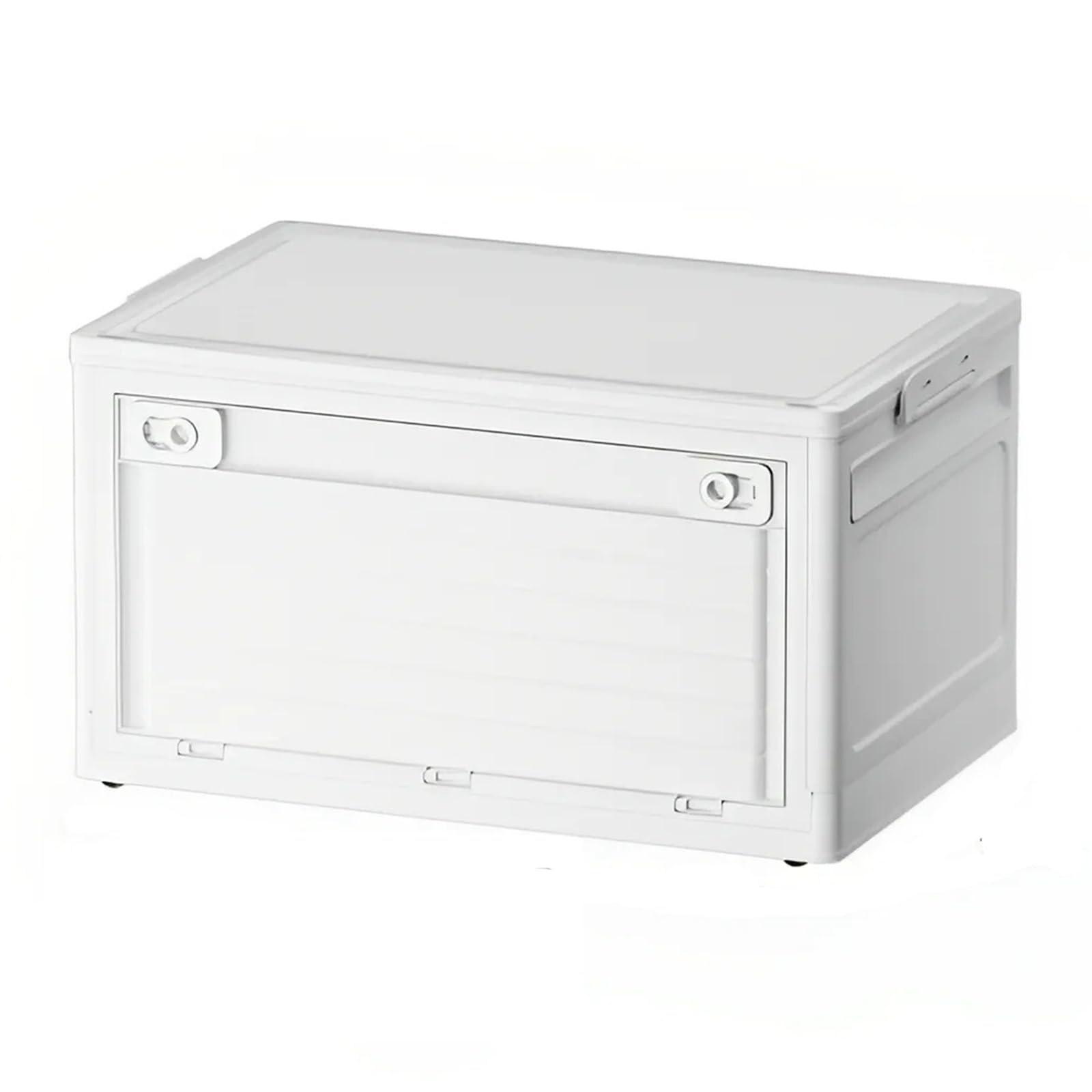 Fainyearn 収納ボックス 折りたたみ 蓋付き 積み重ね 収納ケース キャスター付き 衣類 布団 両開き構造 折り畳み コンテナ 大型 プラスチック 大容量ボックス(白, M)