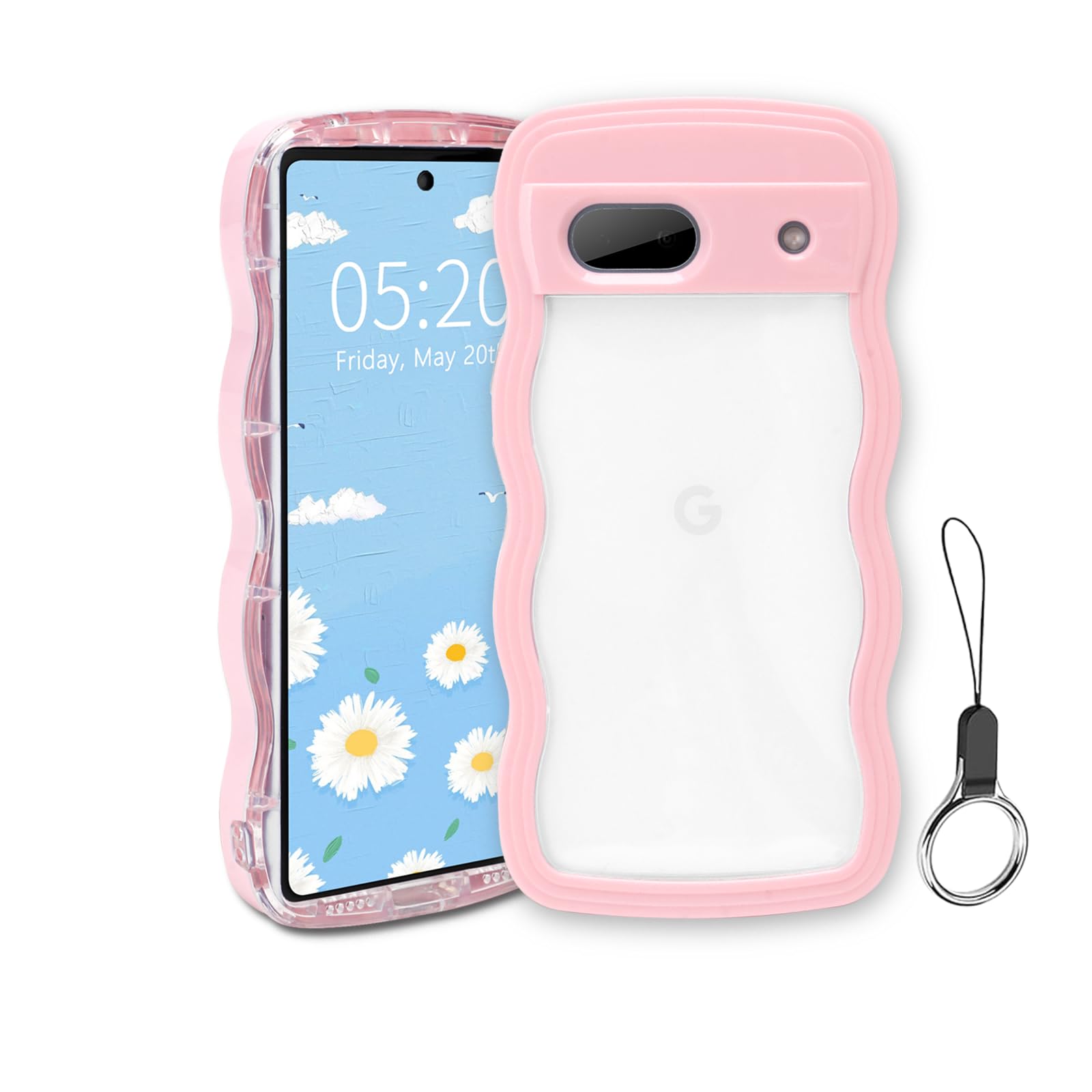 Google Pixel 8A ケース クリア ウェーブ ピクセル 8A TPU波状フレーム うねうね グーグル ピクセル8A 滑り止め スマホケースウェーブ デザイン 手にフィット 韓国 可愛い 女性用 女子向け 透明 ケースカバー 人気 落下防止 耐衝