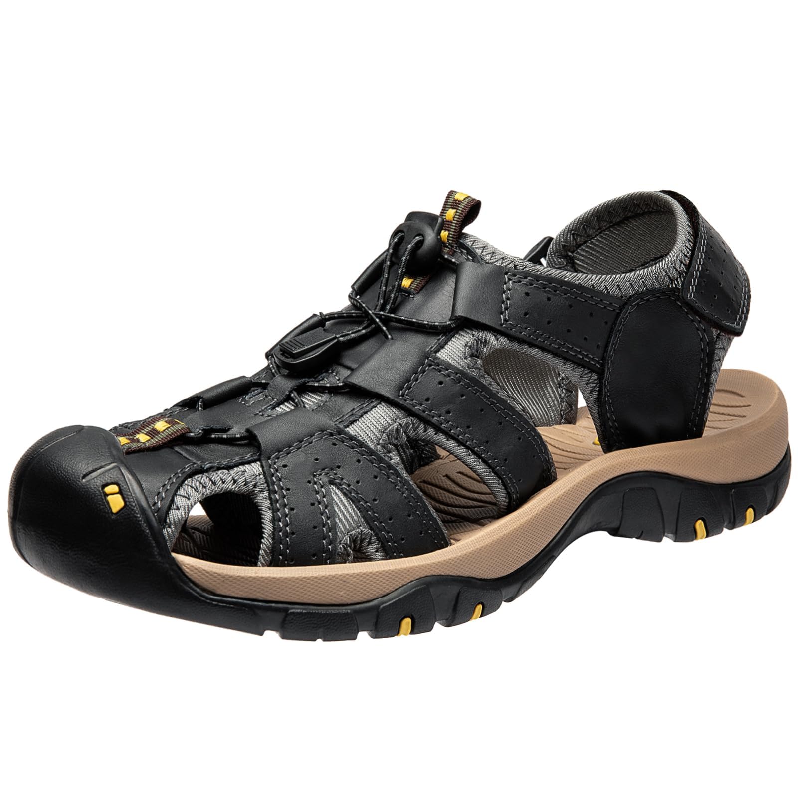 [STRDEOUT] サンダル メンズ スポーツ ウォーキング アウトドア 水陸両用 夏 登山 トレッキング Men Sandal 海 キャンプ 川遊び マジックテープ 通気 外履き