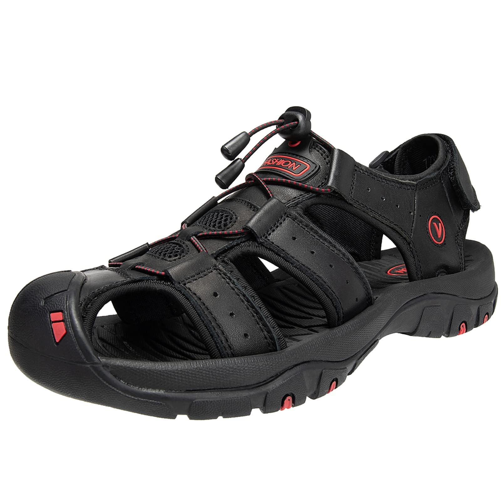 [STRDEOUT] サンダル メンズ スポーツ ウォーキング アウトドア 水陸両用 夏 登山 トレッキング Men Sandal 海 キャンプ 川遊び マジックテープ 通気 外履き