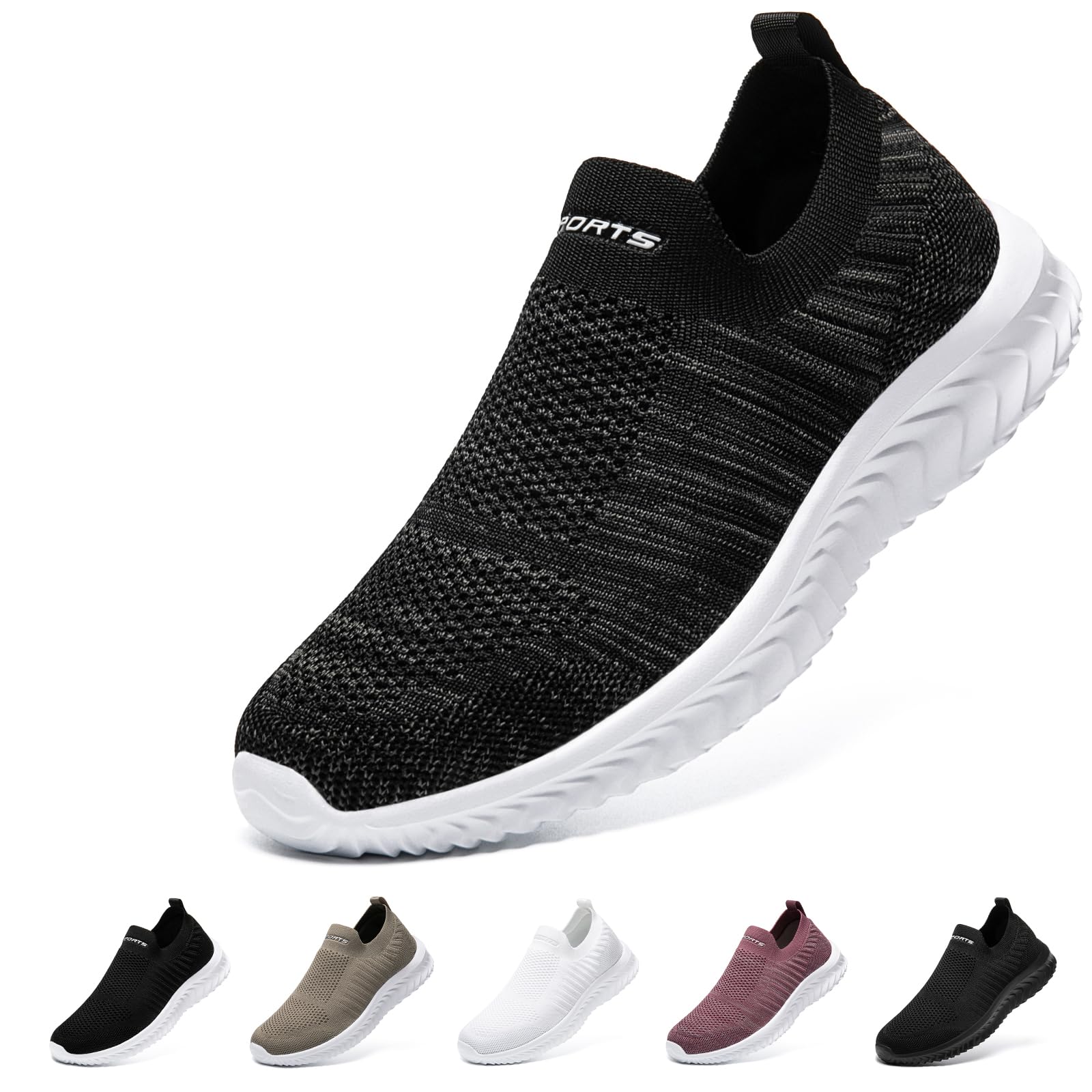 [STRDEOUT] 【まるで素足のような履き心地】スリッポン レディース 紐なし スニーカー メッシュ 靴 ウ..