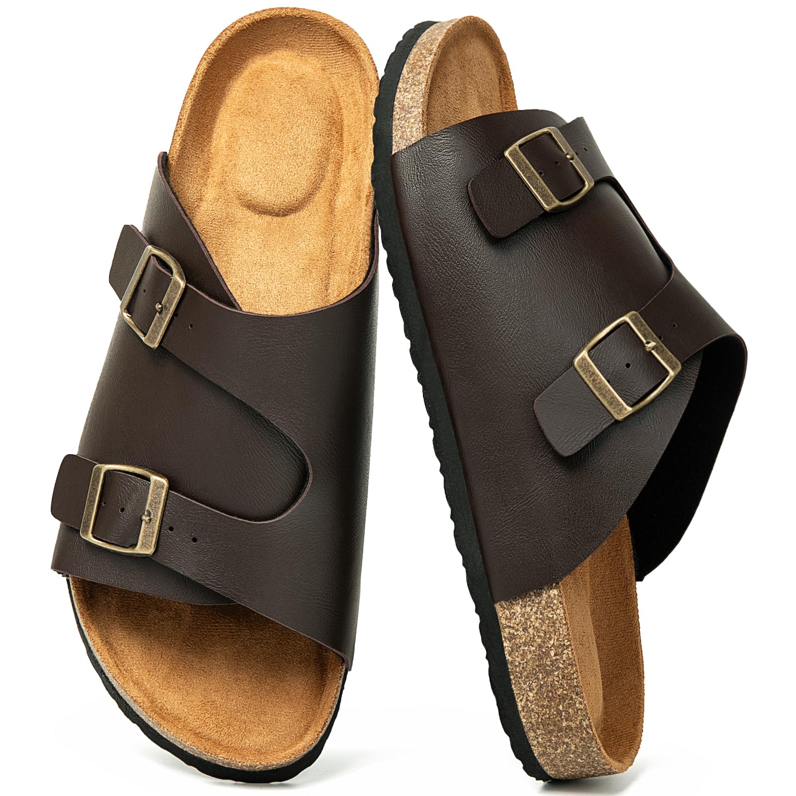 [STRDEOUT] ァッションサンダル レディース コルクサンダル ビルコフロー アリゾナ さんだる 皮 革 歩きやすい スリッパ 外履き アウトドア おしゃれ