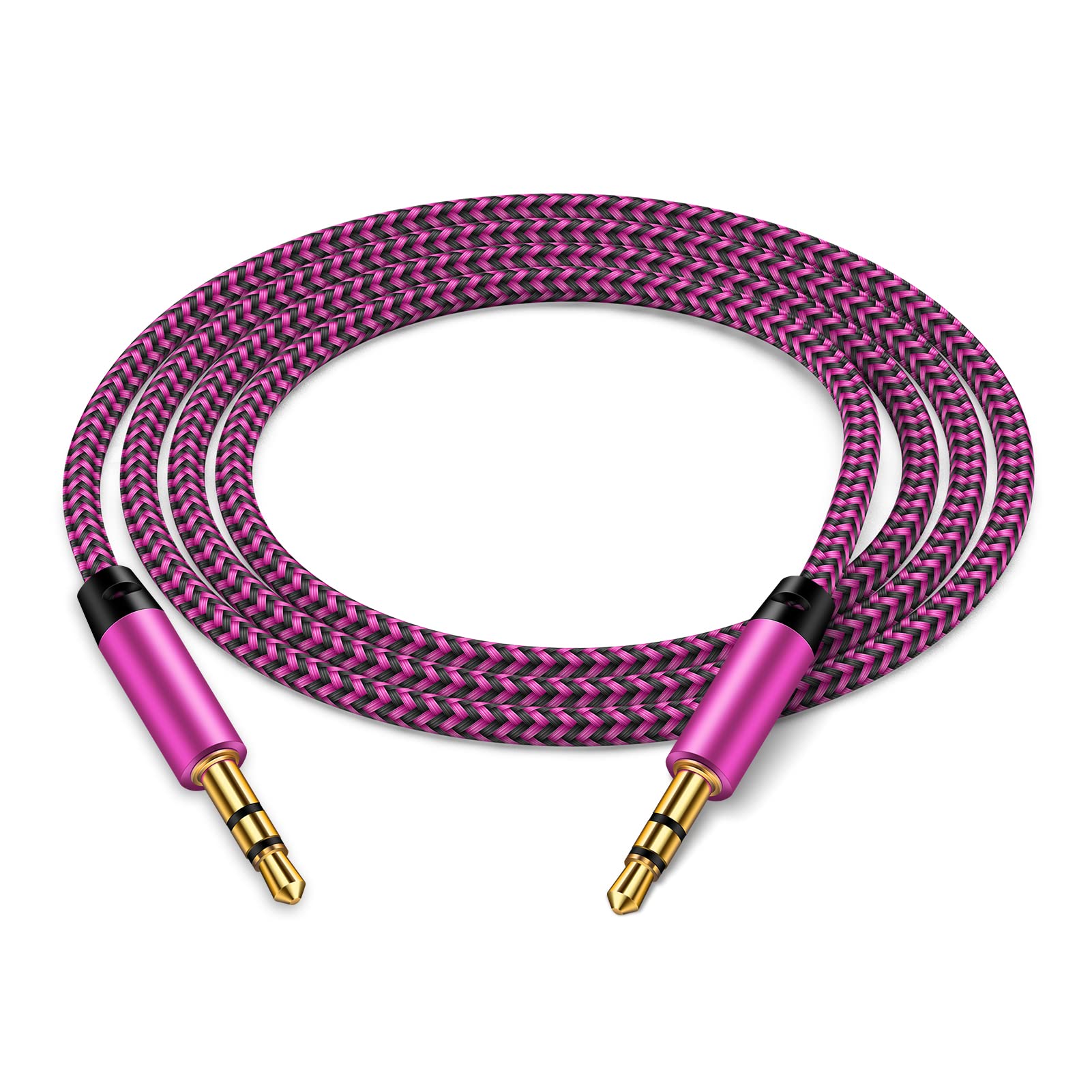 楽天VanVenusViviber 3.5mm オーディオケーブル AUXケーブル 音声ケーブル オス-オス ステレオミニプラグ ヘッドホン、ホームステレオ、カーステレオ 高耐久性ナイロン編み Hi-Fi音質 24K金メッキ コネクター スマホ/Android/iPhone/