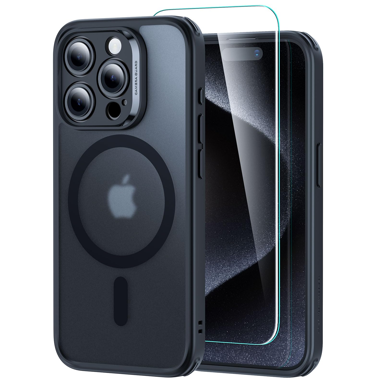 ��4 in 1���åȡ��ݸ�ե�����դ���ESR iPhone 15 Pro Max ������ Magsafe�б� ȾƩ�� �ޥåȥ����� ���� �ݸ�ե�����դ� ��...