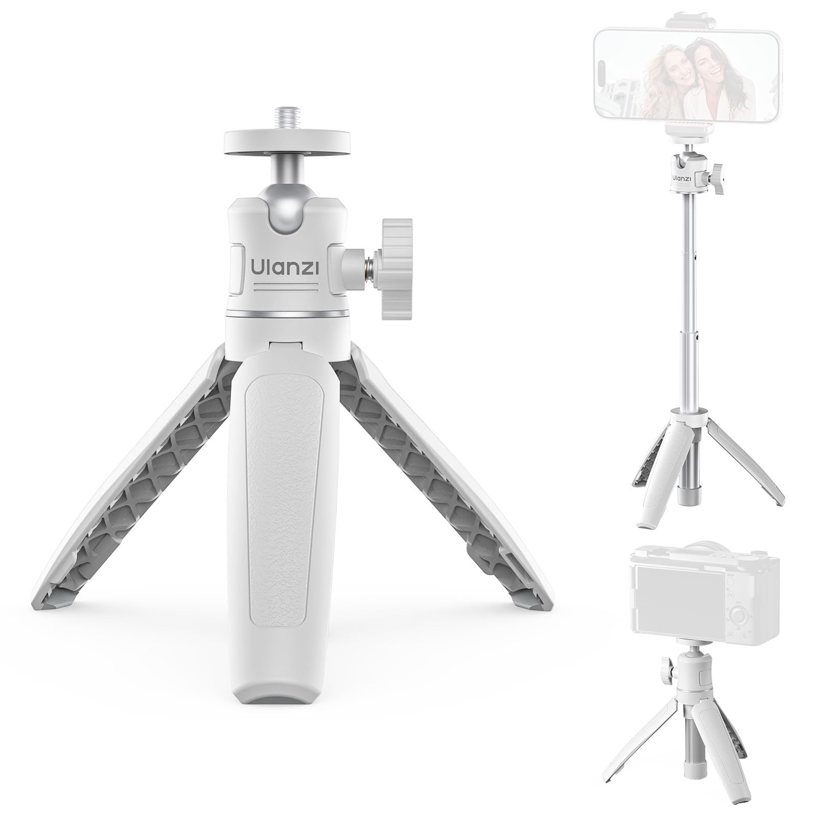 Rakuten - Ulanzi MT-08 スマホ三脚 ケット セルカ棒 軽量 卓上 スマートフォン用 ミニ三脚・一脚 雲台360度回転 3段伸縮 三脚/一脚兼用 持ち運びに便利 iPhone/Android/アクションカメラ/一眼レフ/ミラーレス/デジタルカメラ/ビデオカ