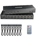 AIMOS HDMI KVM切替器 8入力1出力 ホットキー 4K@30Hz キーボード、マウス、モニターを8PCで共有 KVMセレクター 8ポート HDMI KVM 切り替え Windows/Linux/Macシステムと互換性あり リモコン付き