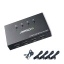 AIMOS USB 切替器 4入力4出力 USB切り替え マウス、キーボード、スキャナー、プリンター、Uディスク、ハードディスクなどを4PC共有 ドライバー不要 簡単に接続 手元スイッチ付き