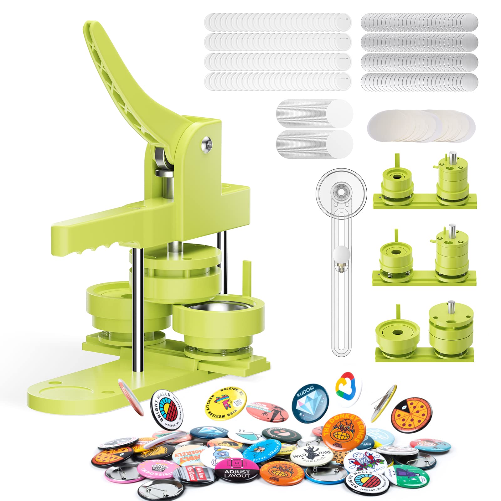 缶バッジマシーン 缶バッジ製造機 新型スライドステージ 組立/使用簡単 3サイズ金型ダイ付き 3サイズ交換可能(25/32/58mm) DIYバッジマシン バッ...